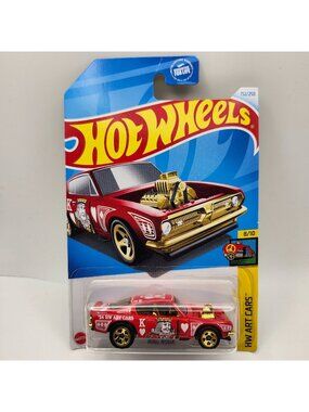 Hot Wheels King Cuda Red HW Art Cars 8/10 152/250